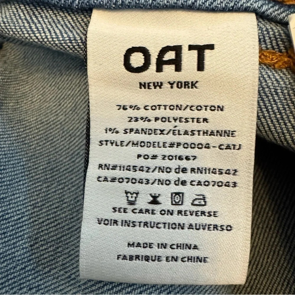 Oat New York High Rise Wide Leg Raw Hem Women’s Denim Jeans Size 12 / 31 NWT - Picture 9 of 10